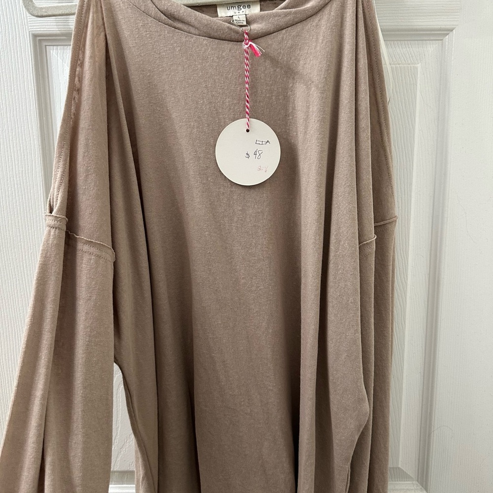 Umgee Taupe Long Sleeve Top